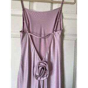PINK ROSETTE BACKLESS MAXI